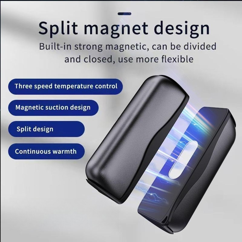 New Magnetic Hand Warmer USB Charging 2-in-1 Double-sided Heating Device Portable Creative Split Type Electric Hand Warmer