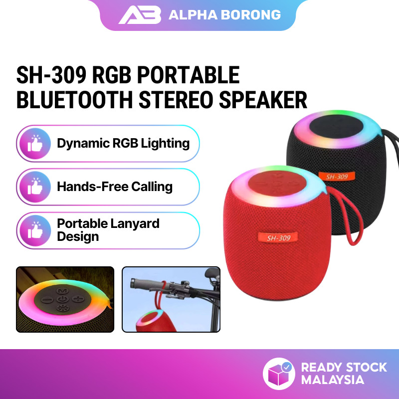 Alpha Borong Bluetooth Speaker RGB Light Mini Fabric Stereo Wireless Speaker Portable Outdoor Car Home Camping SH-309