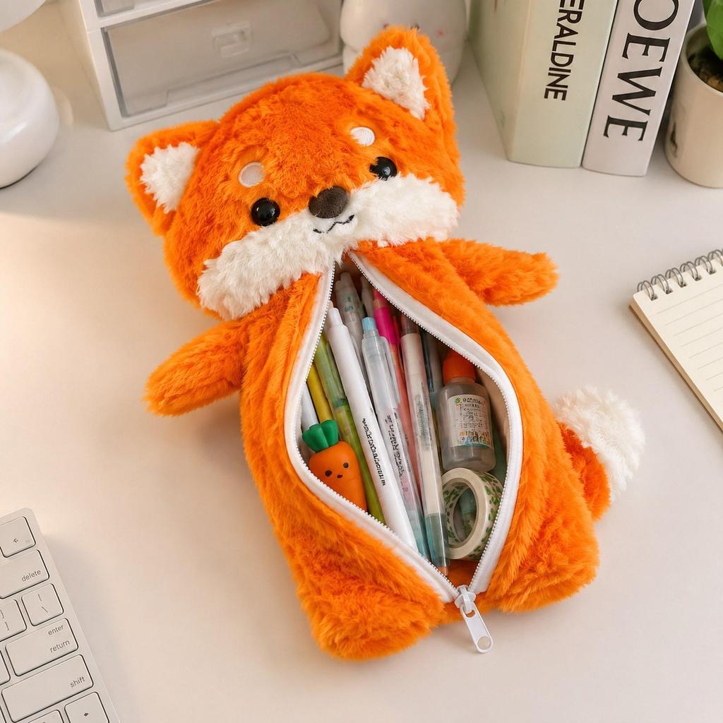 [szlztmy2mg] Animal Pencil Case Pencil Pouch with Zipper Cartoon Stationery Accessories Pen Bag for Party Office Home Birthday Children