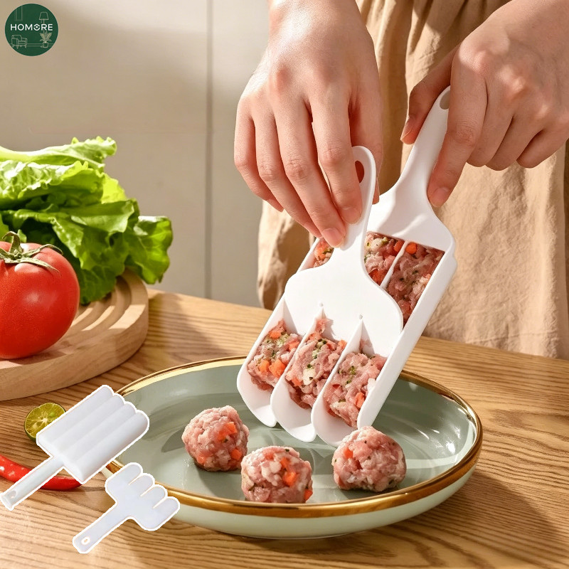 3/4 Rows Meatball Maker Mold Easy Make Fish Beef Chicken Balls Kitchen Cooking Gadget Tool