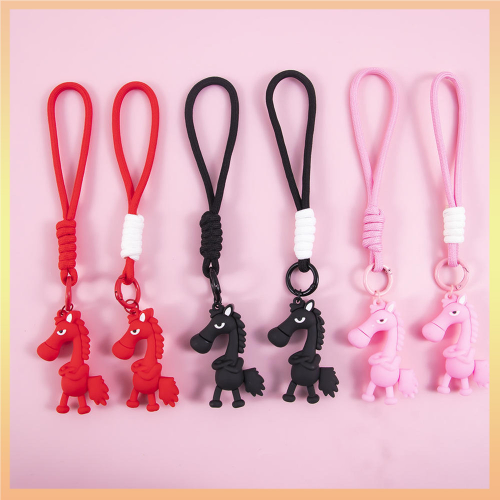 Convenient Black Horse Keyring Lightweight Black Horse Figurine Affordable Durable For Car Backpack Accessories
