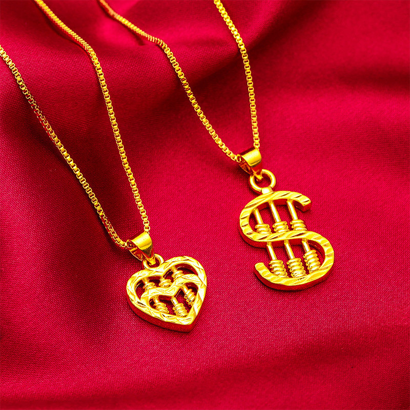 AA5 Emas loket 916 916 gold Love Abacus / Necklace Ladies 916 gold Abacus Pendant