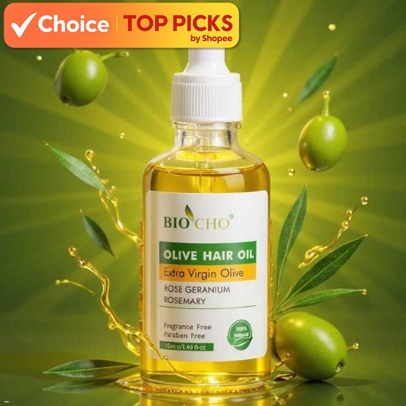 [Local] Biocho 100% Natural Olive Oil Hair Care Minyak Rambut Zaitun Asli 50ml