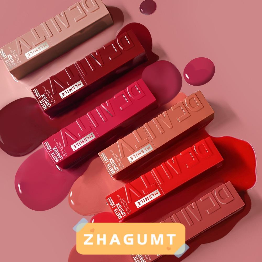ZHAGUMT366HT Liquid Matte Lipstick, Waterproof 6 Color Lip Glaze, Long Lasting Moisturize Non-stick Cup Lip Gloss