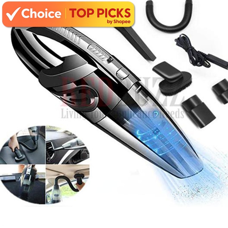 Redbuzz Rechargeable Wireless Vacuum Cleaner | 120W Cordless & Portable Vacuum | Handheld for Car & Home w HEPA filter