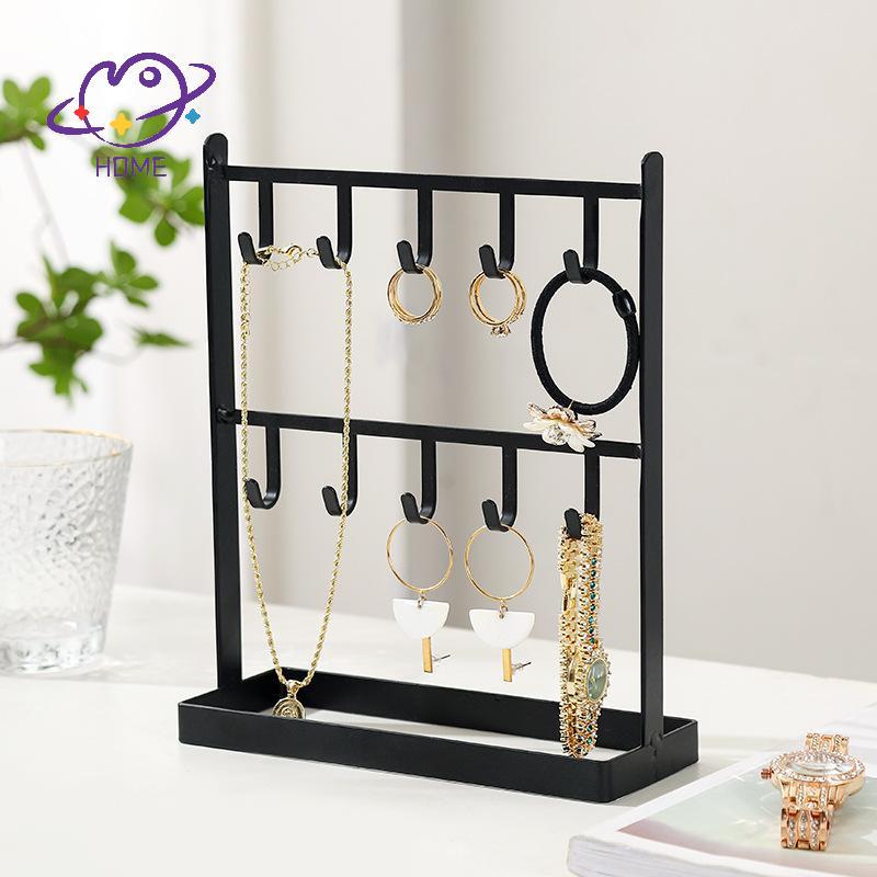 mayhome] 2 Tier Metal Jewelry Display Stand Earring Nelace Holder Organizer Ra Simple D…