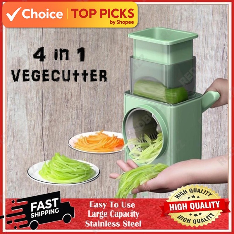Vegetable Slicer & Food Chopper (4-in-1) - Eco-Friendly, Stainless Steel, Multi-Functional