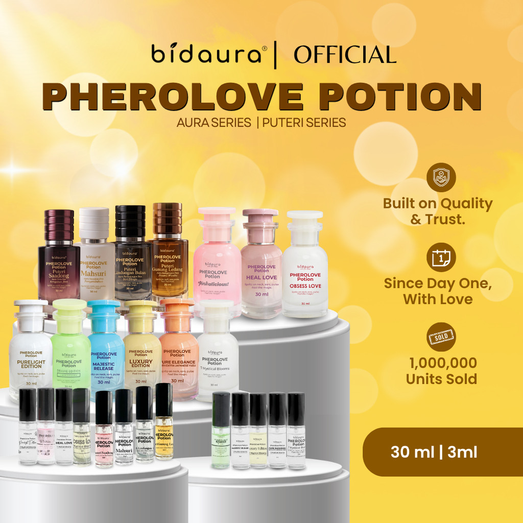 Bidaura - All Series - PP Pherolove Potion - Trial 3ml - Standard 30ml - Aura Series - Puteri Series - Aura 7 Bunga