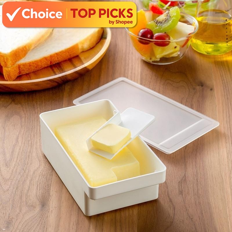 Japan Butter Storage Box With Cutter & Cover Eco-Friendly Butter Storage Tray Butter Butter Container Box (1pcs)