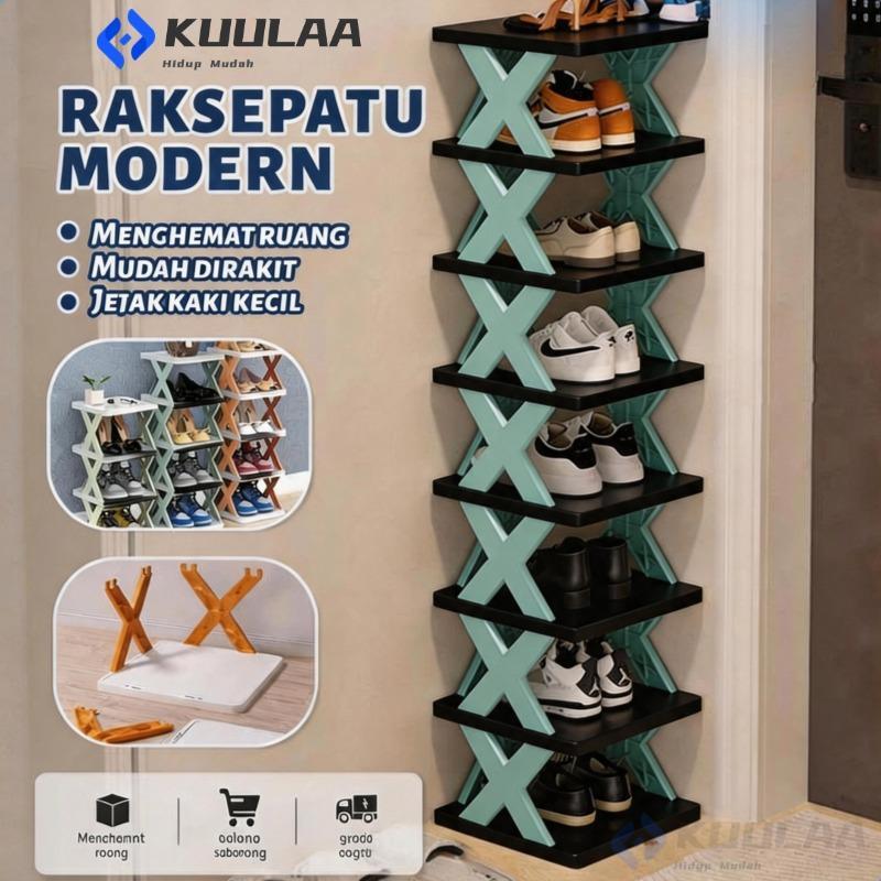 KUULAA Rak Kasut Rumah Pintu Model Baru Hits Berlapis Kecil Sempit Mudah Guna Untuk Rumah Sewa Dan Hiasan Ruang Tamu