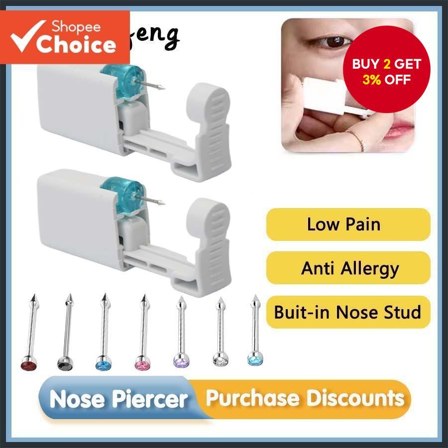 Stainless Steel Nose Piercing Gun Ear Hole Punch Tool For Ear Cartilage Stud