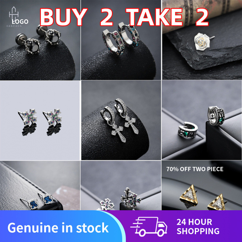 【Free shipping】Anting-anting Lelaki Gaya Baru Fesyen Trend Unik Wanita Mewah Aksesori Barang Kemas