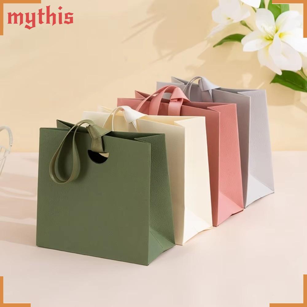 MYTHIS Jewelry Handbag, Lightweight Ribbon Handle Jewellery Packaging Bag, Reusable Gift Wrapping Sustainable Tote Bag