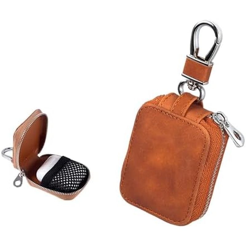 Earbud Case Headphone Storage Case Compatible with Airpods 1/2/3/Pro Wireless Earphones Carrying Pouch Small PU Leather Bag Shockproof Earpods Cover Universal Bag Travel Protection