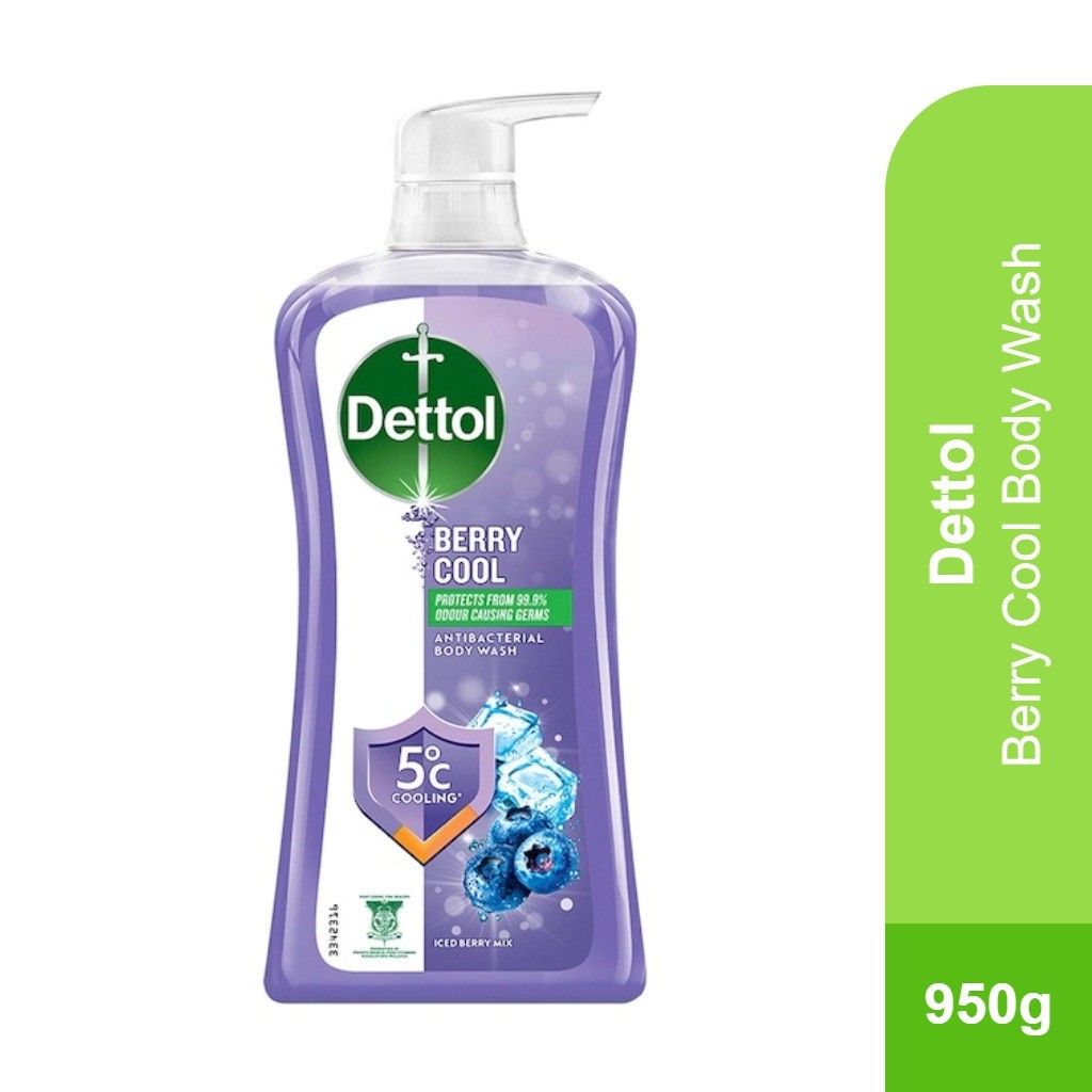 Dettol Antibacterial Body Wash Berry Cool 950g (Mandian Anti-Bakteria)