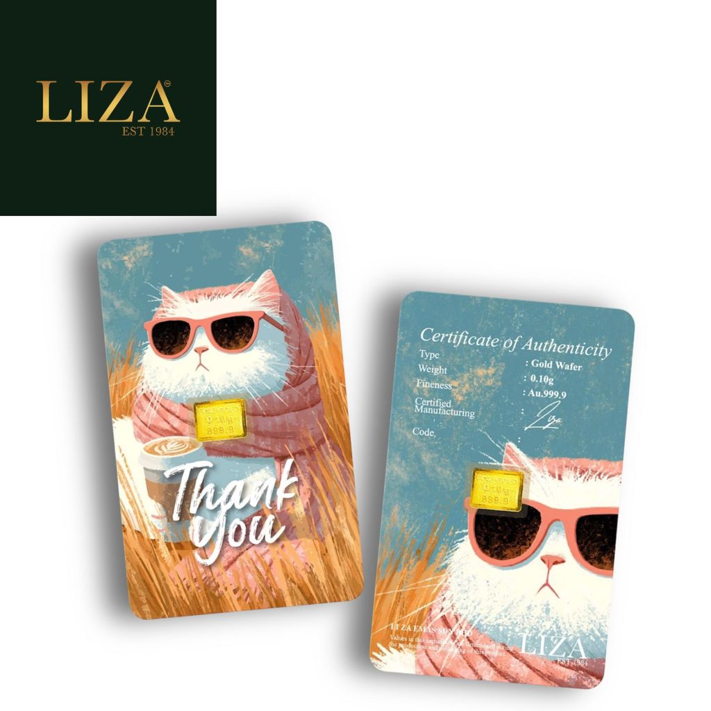 LIZA 0.10g 999.9 Gold Bar (Cat Thank you | 猫咪谢谢)