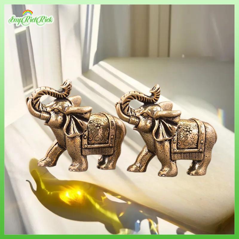 [ERHK-t] Copper Luy Elephant Small Ornaments Brass Blessing Elephant Miniature Figurine Antique Bronze Animal Statue new