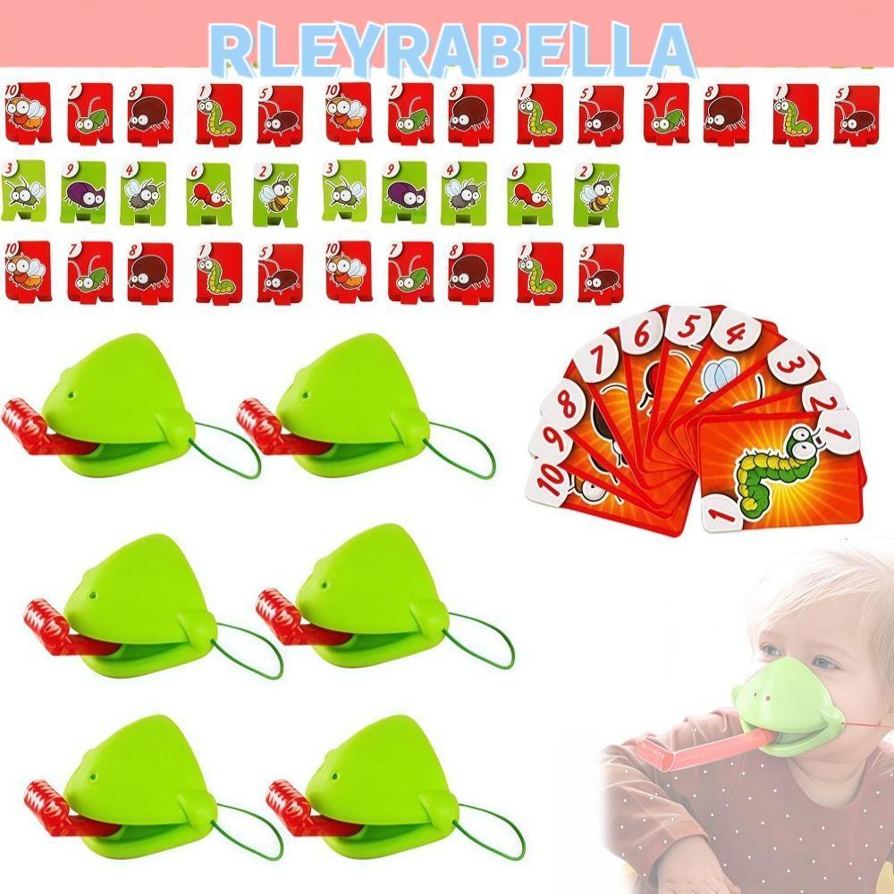 RLEYRABELLA Frog Tongue Flicking Game for Two/Four Players, Parent-child Interaction, Creative & Funny Desktop Lizard Challenge