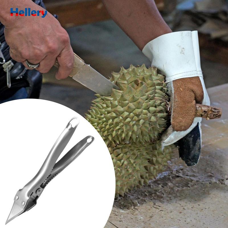[Hellery] Durian Opener Stainless Steel Durian Shell Opener Comfortable Handle Fruit Dividing Tool Multifunctional Melon Slicer for Home Restaurant 19.8