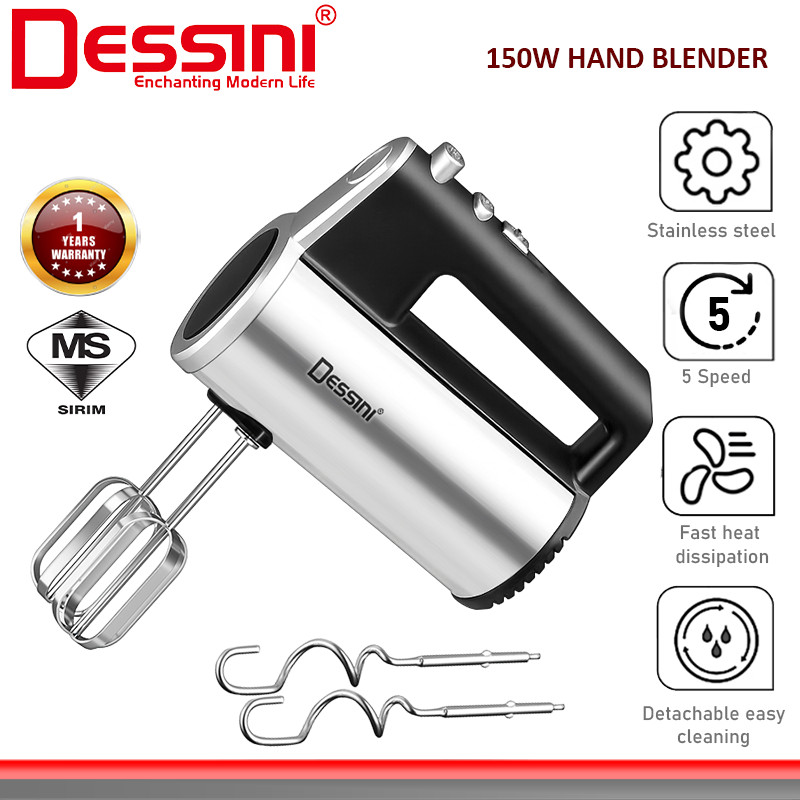 DESSINI ITALY 5 Speed Electric Hand Mixer Egg Beater Blender Grinder Processor Dough Whisk Mesin / Pengadun Bancuh Telur