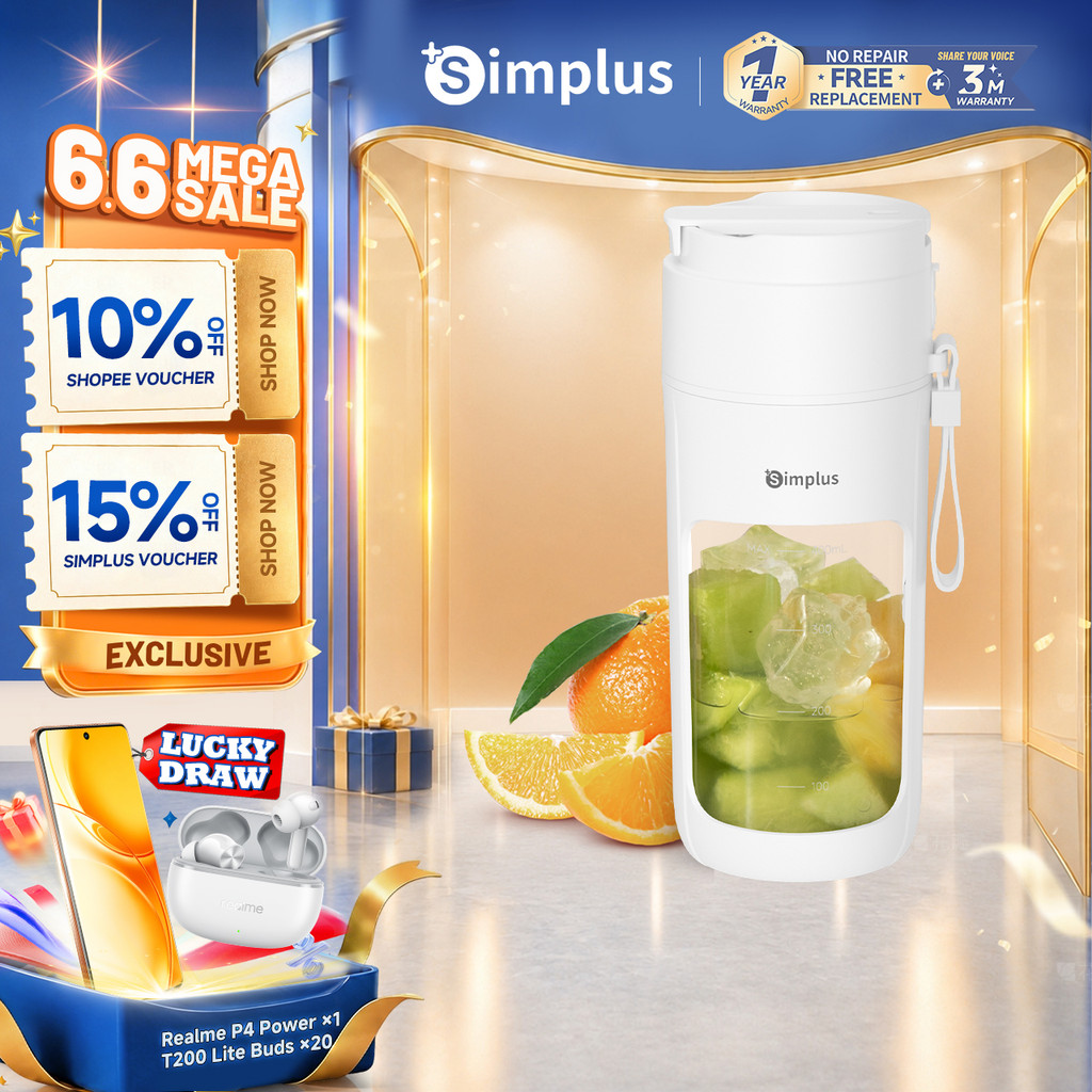 Simplus Juice Cup Portable Multi-functional 丨400ML丨Wireless丨Electric Juicer丨Ice Crusher丨Typce-C Charging ZZJH008