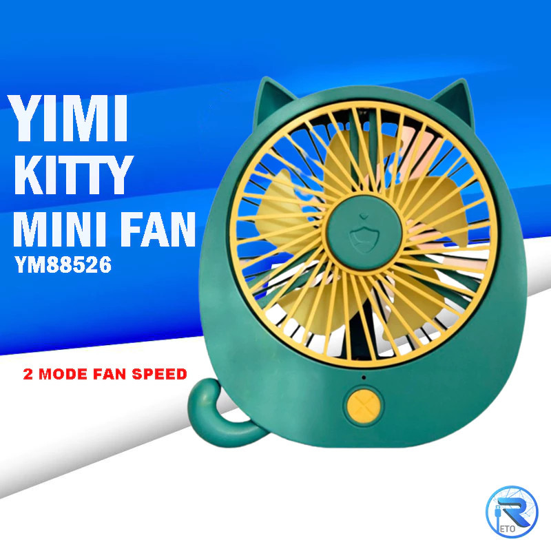 Kipas Mini Kartun Kucing Kitty Comel YM88526 Kreatif Kipas Desktop Mudah Kipas Tangan Kipas Desktop