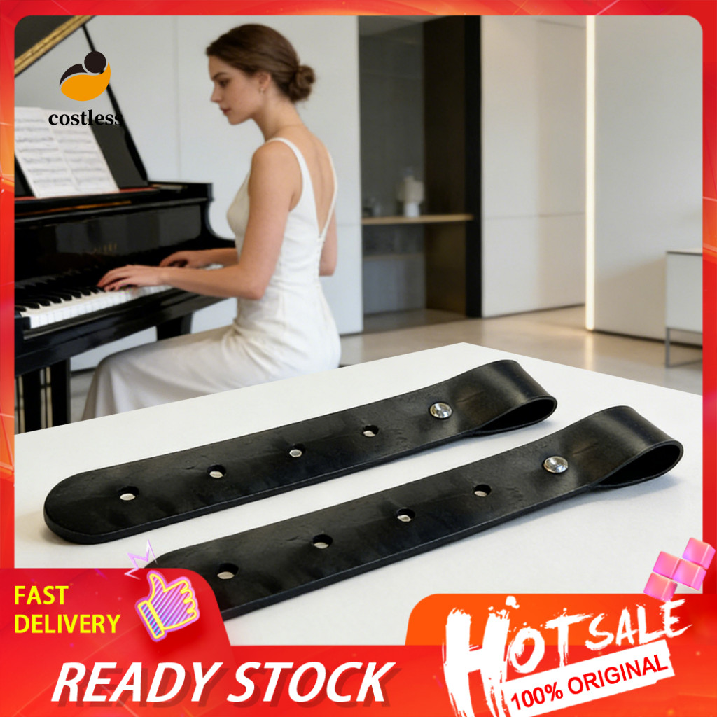 Piano Security Strap Keyboard Stability Strap Adjustable Faux Leather Piano Stand Straps – Secure Locking Belt for Electronic Keyboard 1/2/3 Sets for Cross-border