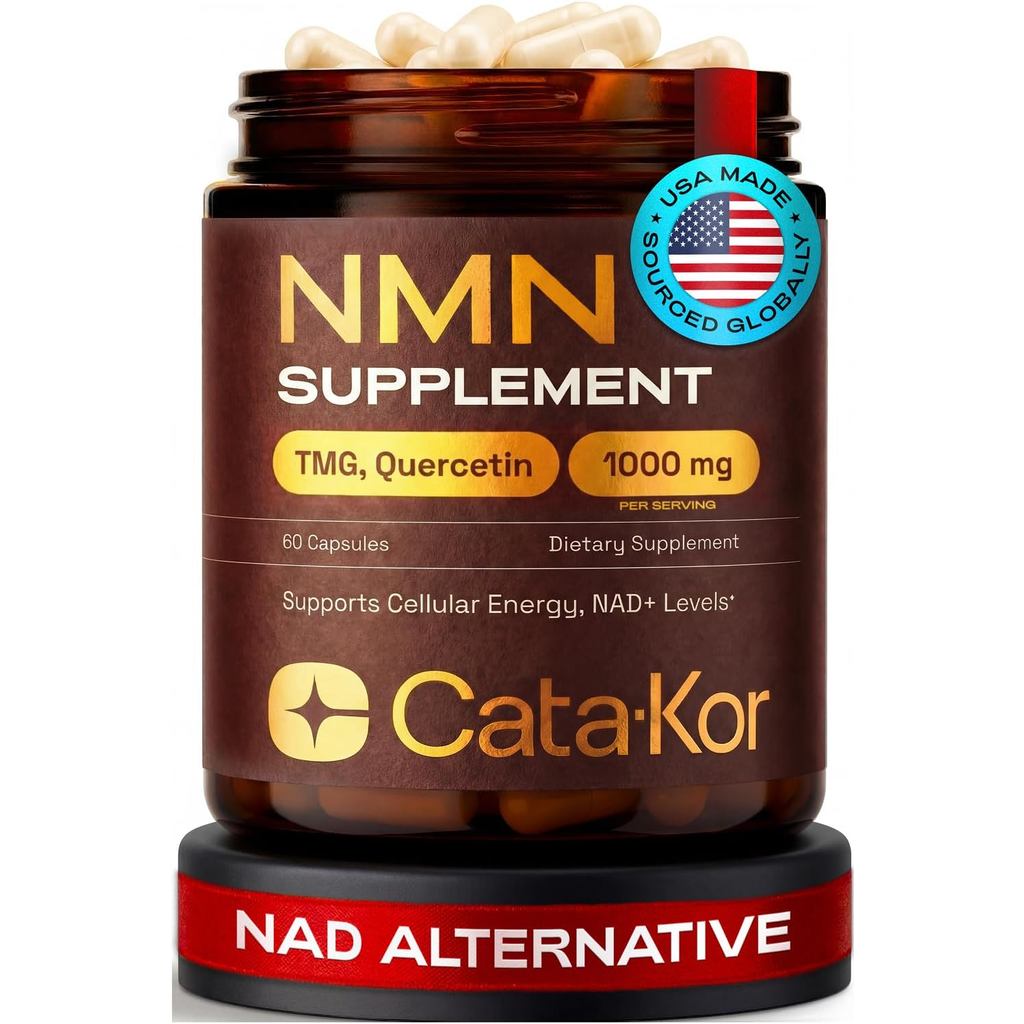 Suplemen Cata-Kor NMN - Suplemen NAD Empat-dalam-Satu dengan Quercetin | TMG | Resveratrol - Pengganti NMNH - Menyokong Tenaga Sel dan Tahap NAD+ - 60 Kapsul - Diuji oleh Pihak Ketiga