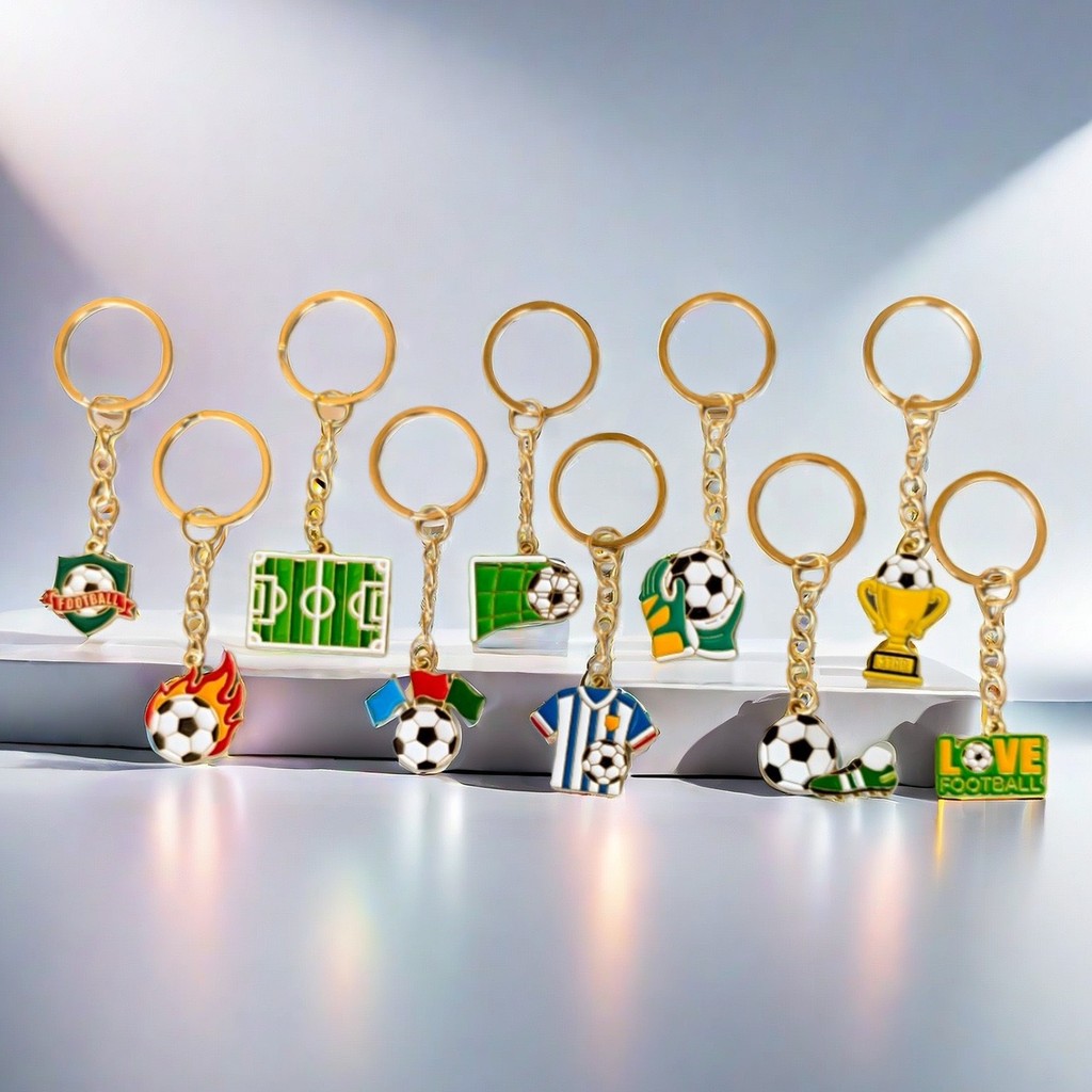 10 Types Football-Themed Alloy Keychain Football Jersey Keychain Trophy Key Chain Fashion Bag And Door Pendants Business Gift