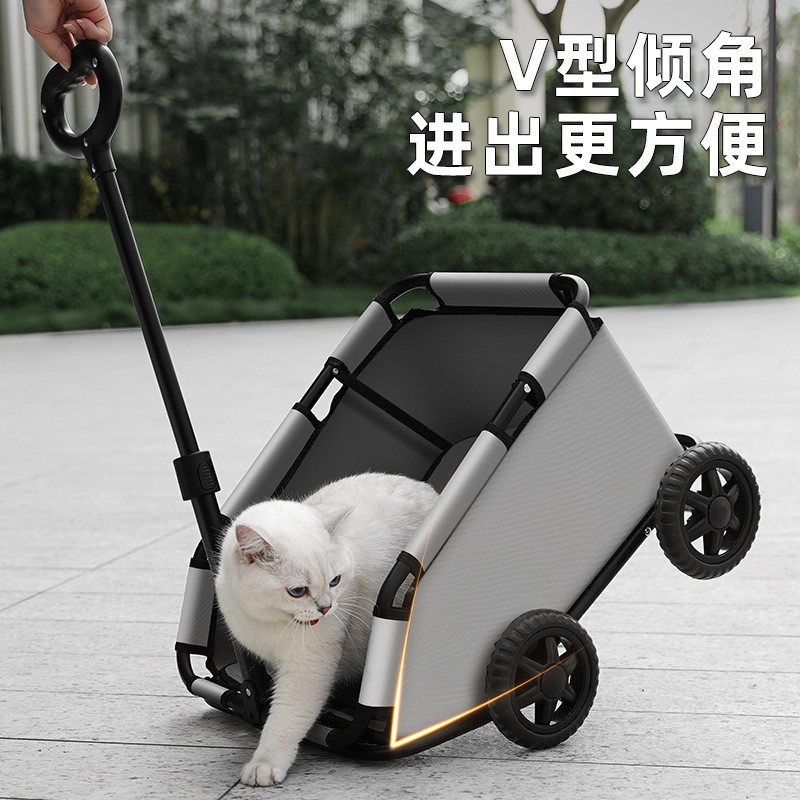 Small Small Pet Stroller Dog Cat Teddy Baby Stroller Outing Travel Pet Dog Stroller Cross-Border Lightweight Folding