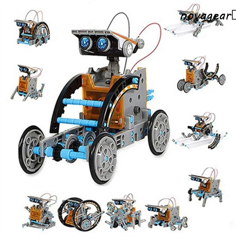 NOVAGEAR​ Solar Robot Toy, Solar Powered DIY Building Science Experiment Toy, Creative 12 in 1 Assembly Kit Technological Gadgets Education Robots Boys and Girls