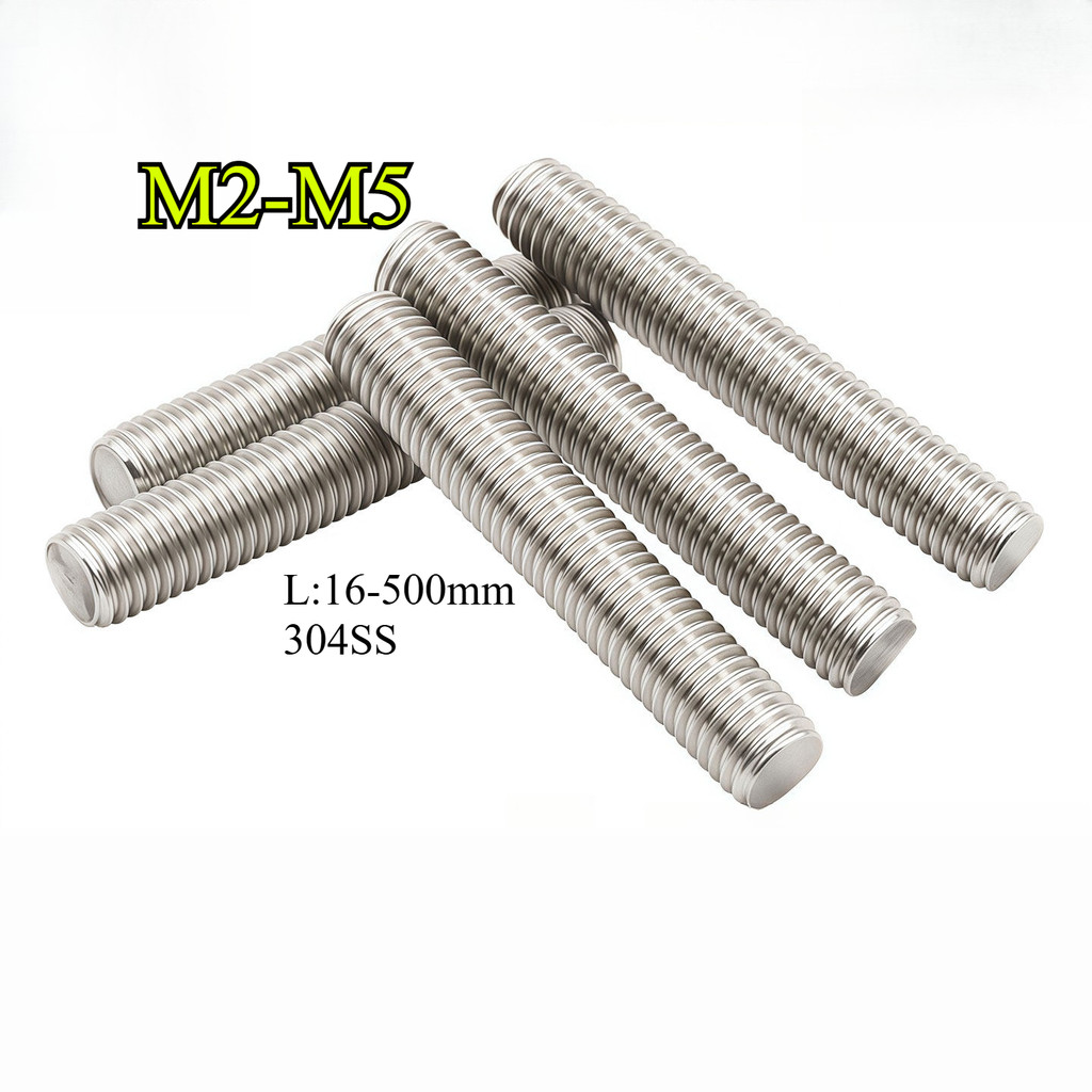304 stainless steel full thread tooth stick tooth strip thick thread M2/M2.5/M3/M4/M5 * L16-500mm【YELONG】