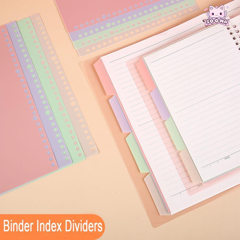 SOONA Binder Page Dividers Business Assorted Colors Sheet Protectors 4 Tab