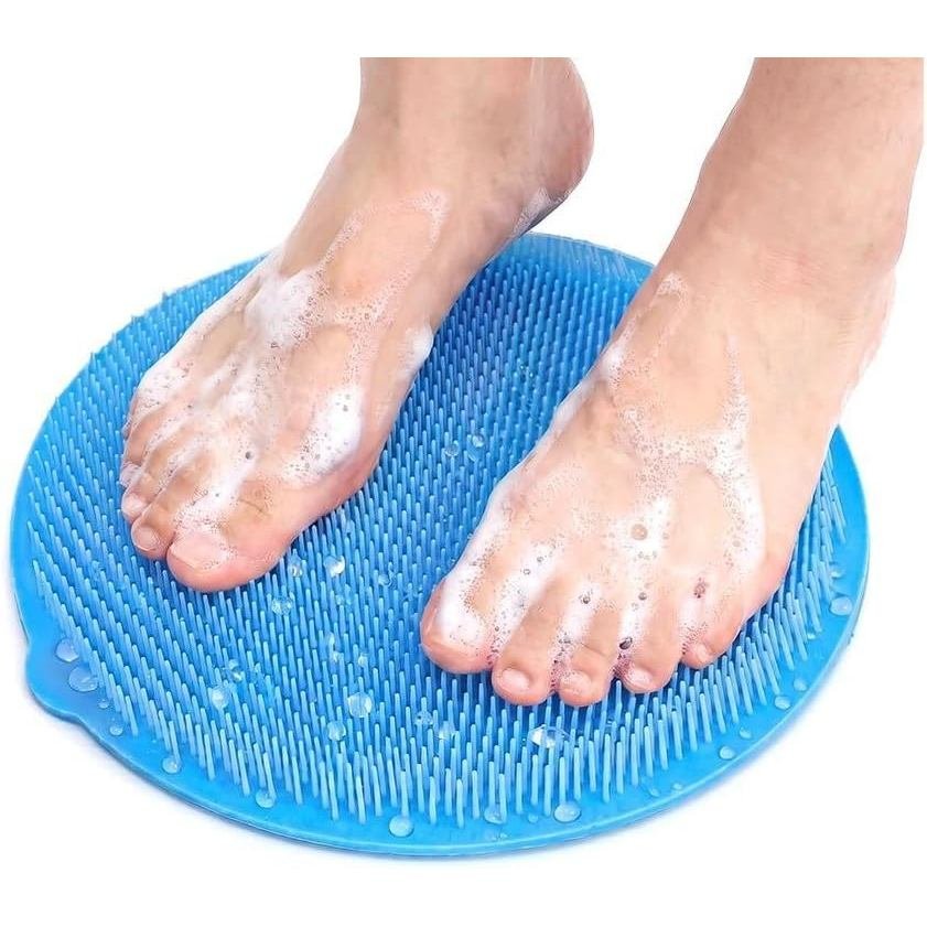 Tikar Penggosok Kaki Mandi dengan Permukaan Anti-Gelincir, Tikar Mandi dengan Cawan Sedut Kuat dan Bulu Penggosok, Penggosok Mandi Lembut untuk Kaki & Punggung untuk Meningkatkan Peredaran Darah & Melegakan Keletihan Tanpa Rasa Sakit.