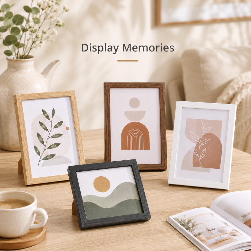 Wooden Photo Frame Solid Wood Photo Frame Transparent Panel Bingkai Foto Kayu Padu Minimalist Home Decor