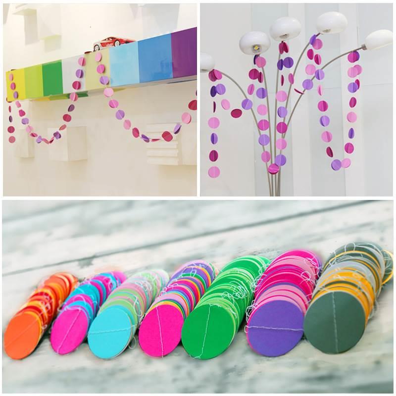 Macaron Color Disc Garland Classroom Kindergarten Decoration Baby Room Birthday Party D…