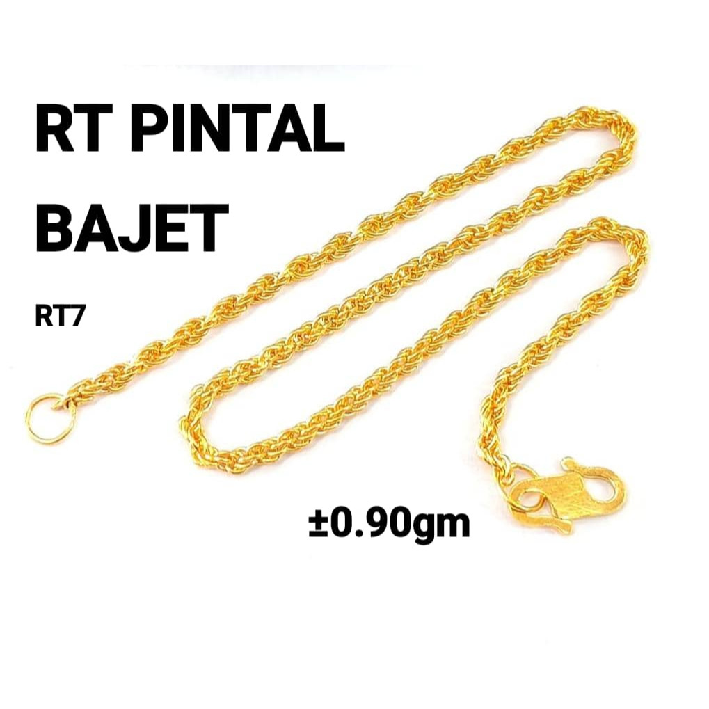 SP Wing Sing Rantai Gelang Tangan Pintal Bajet Emas 916 / 空麻绳钱串手链 / 916 Gold Hollow Rope Bracelet