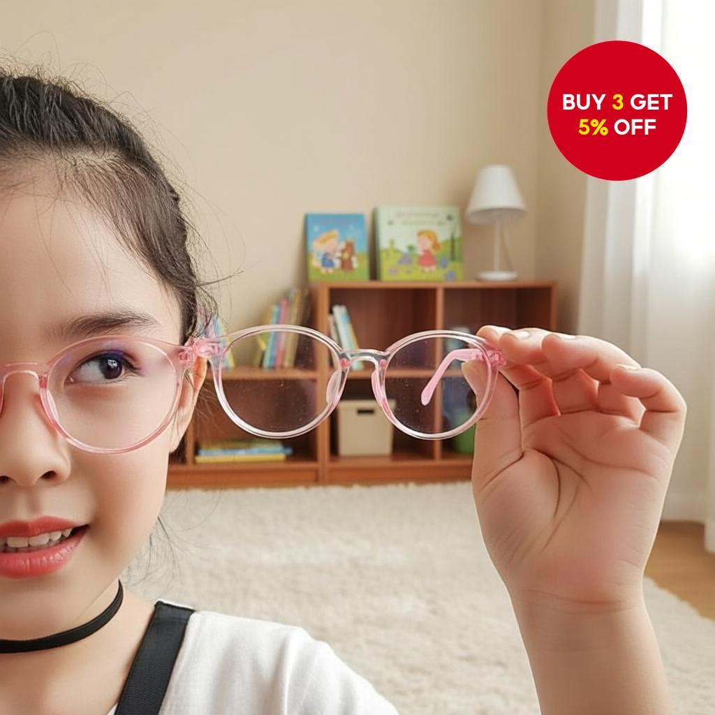  Kids' Anti-Blue Light Eyeglasses to Relieve Eye Strain from Computers, Gaming, and Reading Books.  Cermin Mata Anti-Biru untuk Kanak-Kanak untuk Mengurangkan Ketegangan Mata dari Komputer, Permainan, dan Buku