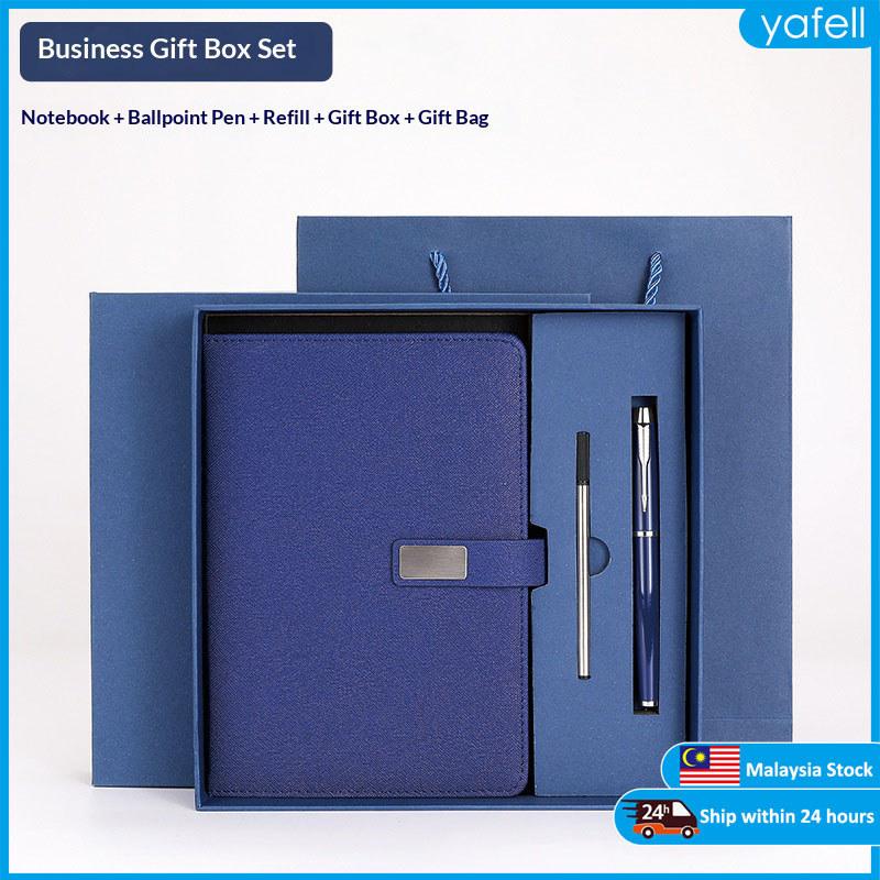 Luxury Office Writing Set | Elegant Notepad + Ballpoint Pen & Refills | Executive Gift Box/Corporate Gift/Set Hadiah 礼品盒
