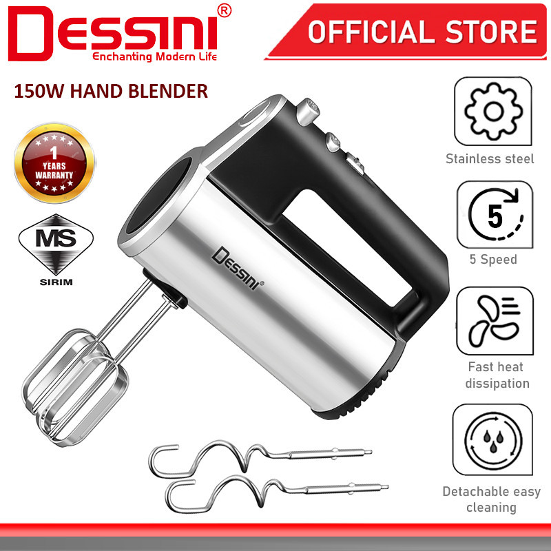 DESSINI ITALY 5 Speed Electric Hand Mixer Egg Beater Blender Grinder Processor Dough Whisk Mesin / Pengadun Bancuh Telur