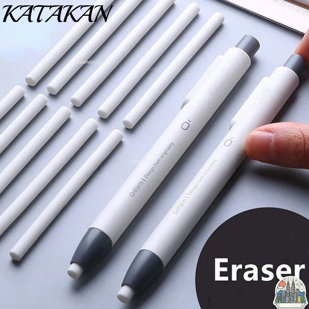 KATAKAN Pencil Erasers, Press Type Retractable Pencil Rubber, Simple Replaceable Core Retractable Eraser Stationery