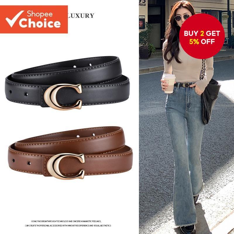 Womens Elegant Slim Minimalist Alloy Buckle Belt Trendy Chic Versatile For Dresses Jeans Daily Wear