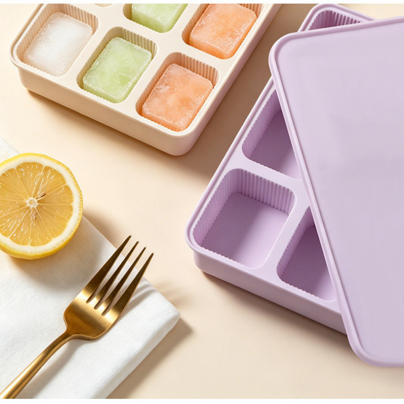 [Ice Tray / Acuan Ais] Dulang ais silikon panjang yang tersedia dalam stok, gred makanan, dengan penutup, kalis habuk, mudah dikeluarkan, kapasiti besar - Dulang Silikon | Silicone Ice Tray | Acuan Aiskrim | Ice Cube Tray | Pembuat Ais