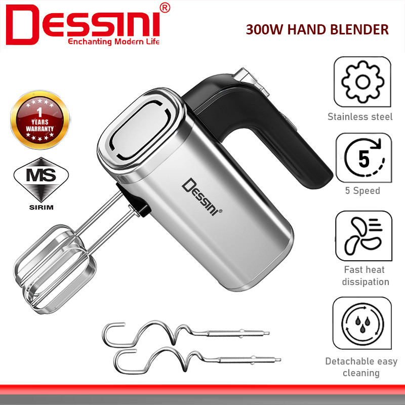 DESSINI ITALY 5 Speed Electric Hand Mixer Egg Beater Blender Grinder Processor Dough Whisk Mesin / Pengadun Bancuh Telur