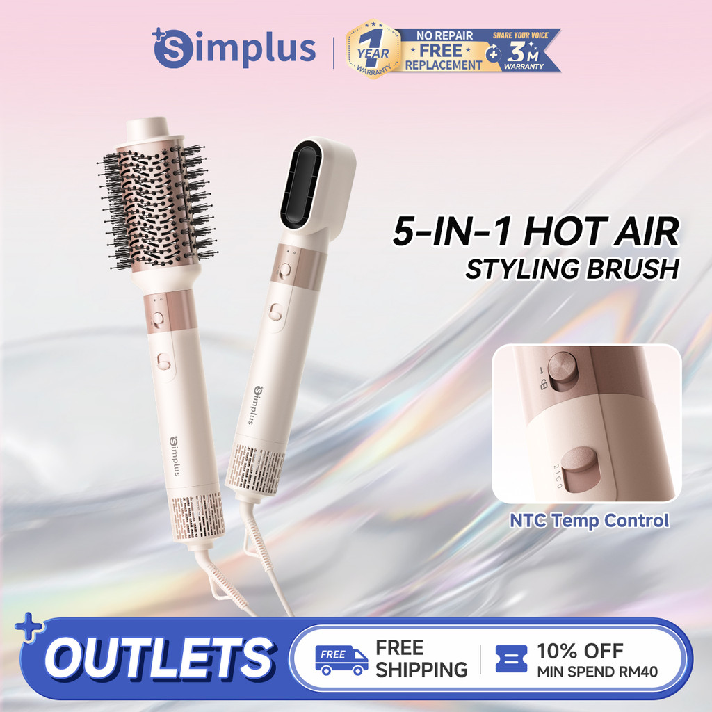 【NEW】Simplus Cooling Hair Straightener Brush | Innovative Cool Air Technology | LED Display | 5 Temp Settings | 45s Rapid Preheating | 220g Lightweight RFSH005