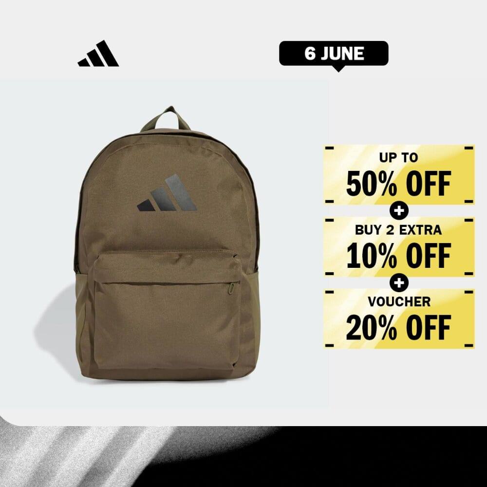adidas Lifestyle Classic 3 Bar Logo Backpack Unisex Green IS7051