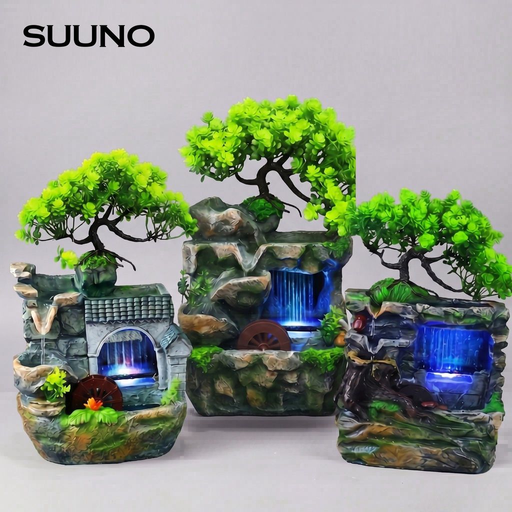 Indoor Fountains Rockery Tabletop Waterfall Fountain Decoration Desktop Indoor Wealth Landscape