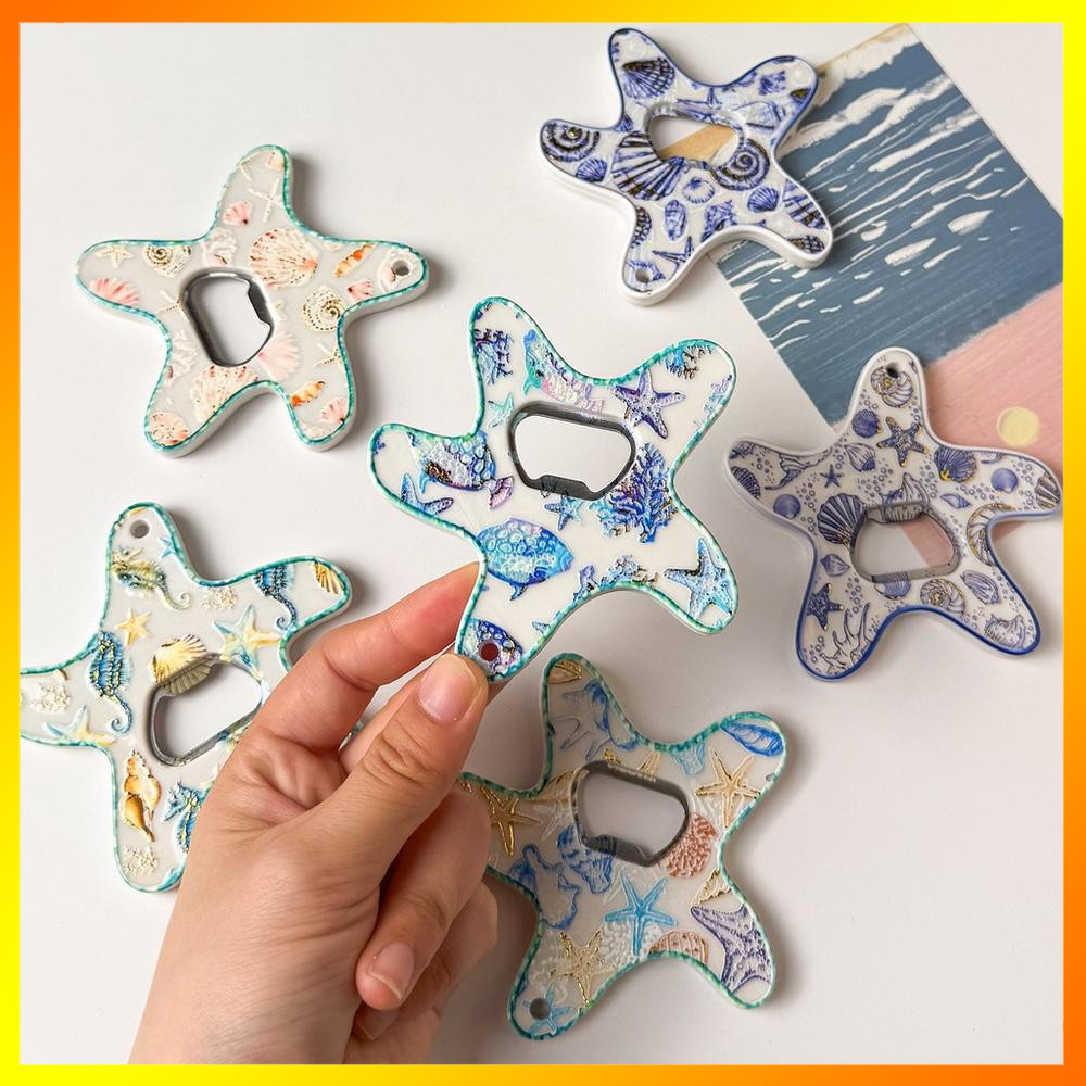 Marine Decorative Fridge Magnet Quality Acrylic Ocean Themed Magnet Hot Stamping 2-In-1 For Refrigerator Message Board Kitchen