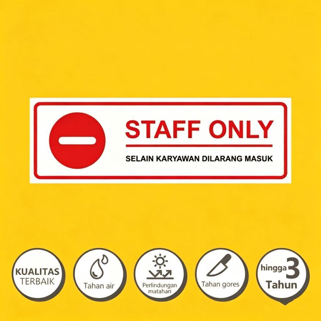 Multipack Acrylic Sign "STAFF ONLY" Inhibited Employees, Acrylic Sign Board