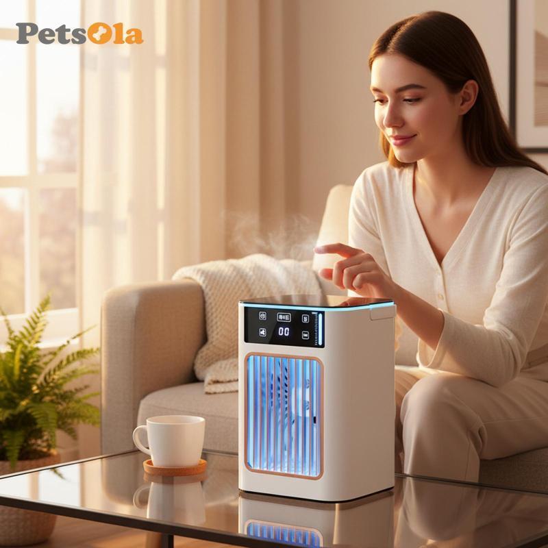 [PETSOLA] Portable Air Conditioner Fan Evaporative Air Cooler Fan for Room Car Desktop